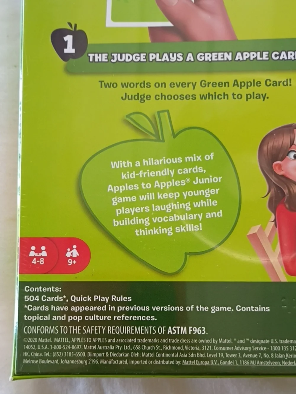 NEW Mattel Apples to Apples Junior Family Party Game Ages 9+ 4-8 Players
